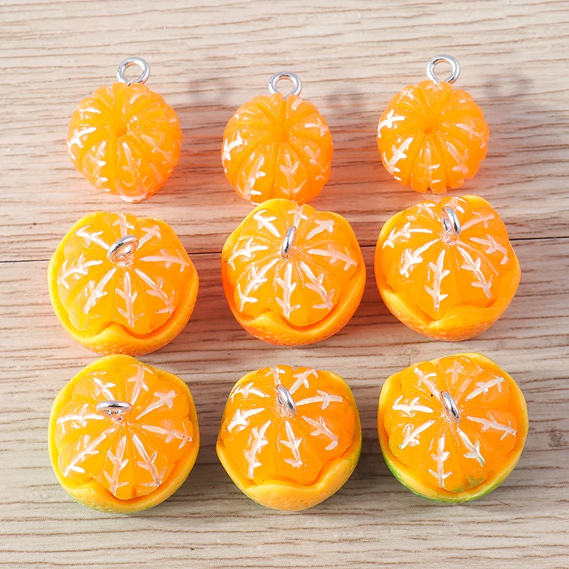 

10pcs Cute 3D Resin Fruit Orange Charms Pendants for Jewelry Making Drop Earrings Necklaces Bracelets DIY Crafts Accessories
