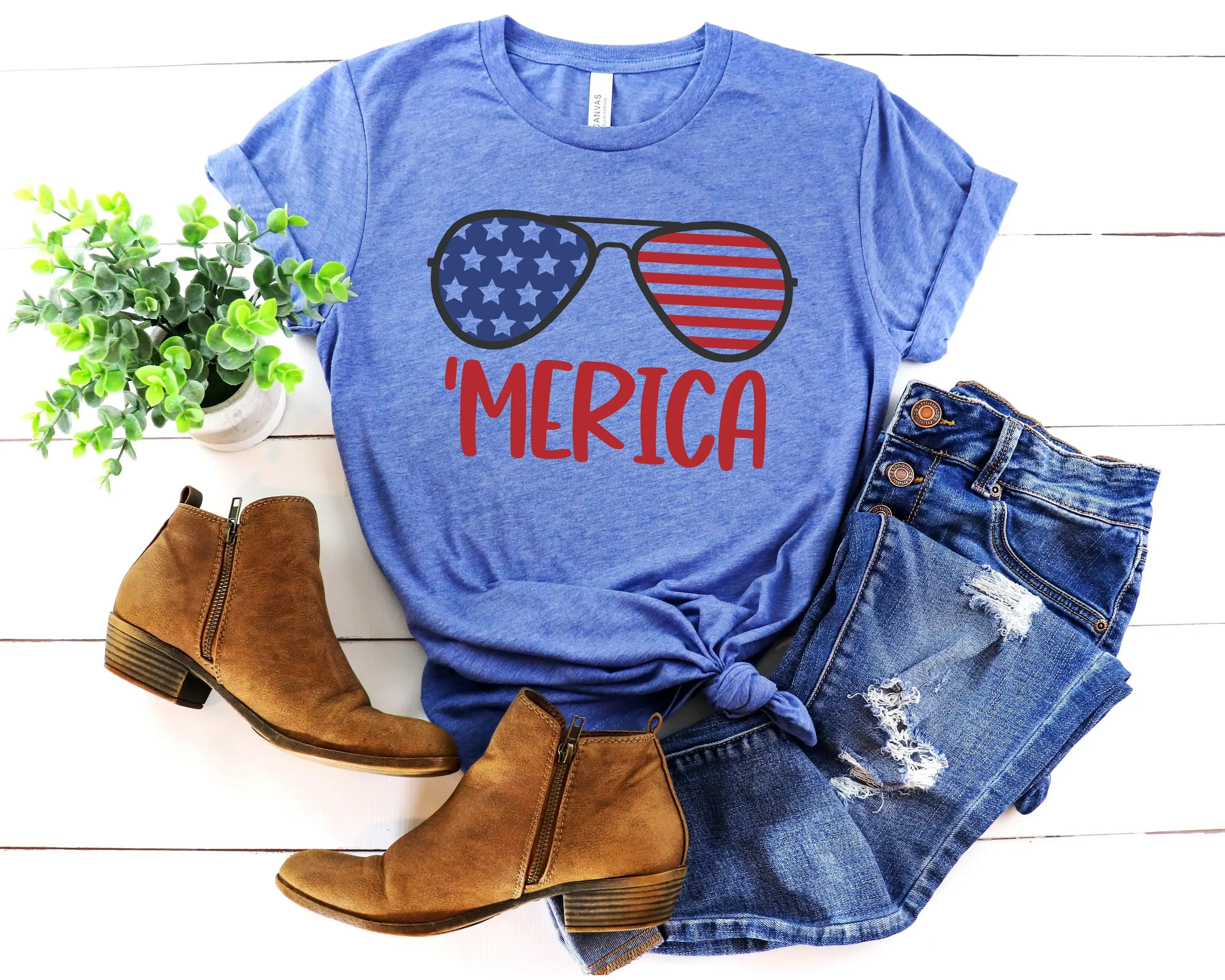 America Sunglasses T Shirt Merica Independence Day Glasses USA Kids Freedom