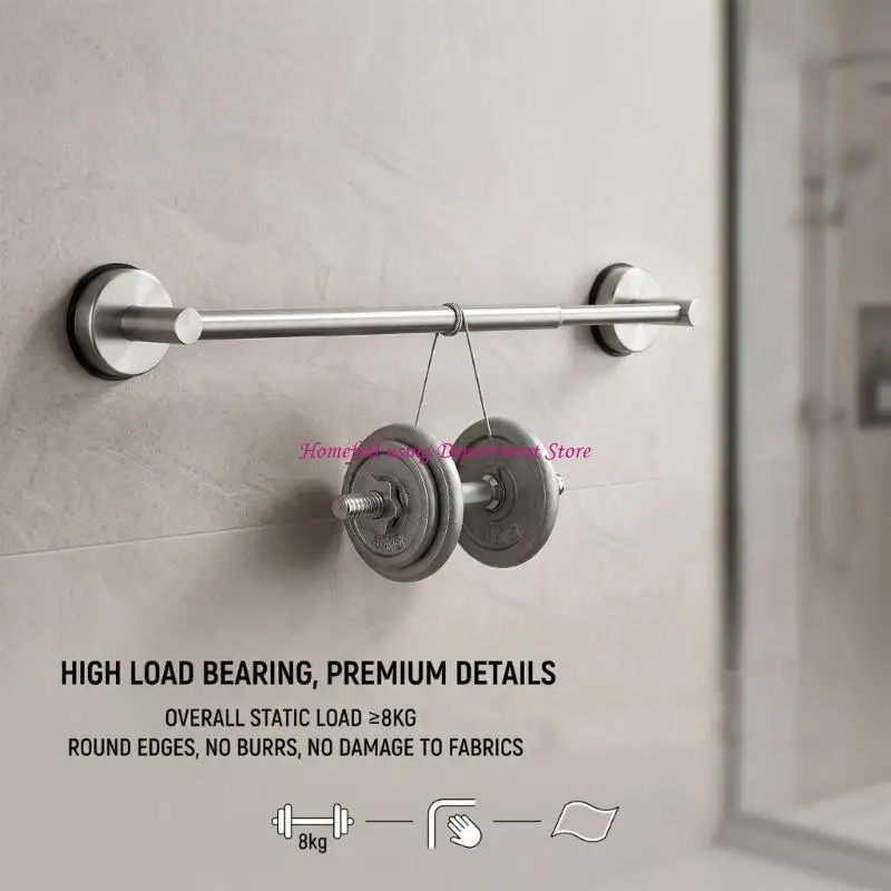 Drillless Suction Cup Towel Bar for Bathroom Sink Area, Extendable Metal Wall Mounted Hand Towel for Daily Wash Routines