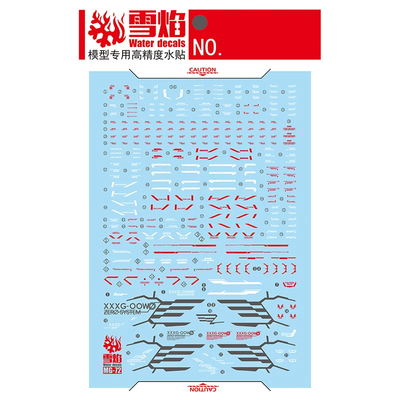 Model Decals Water Slide Decals Tool For 1/100 MG Wing Proto Zero Fluorescent Sticker Models Toys Accessories