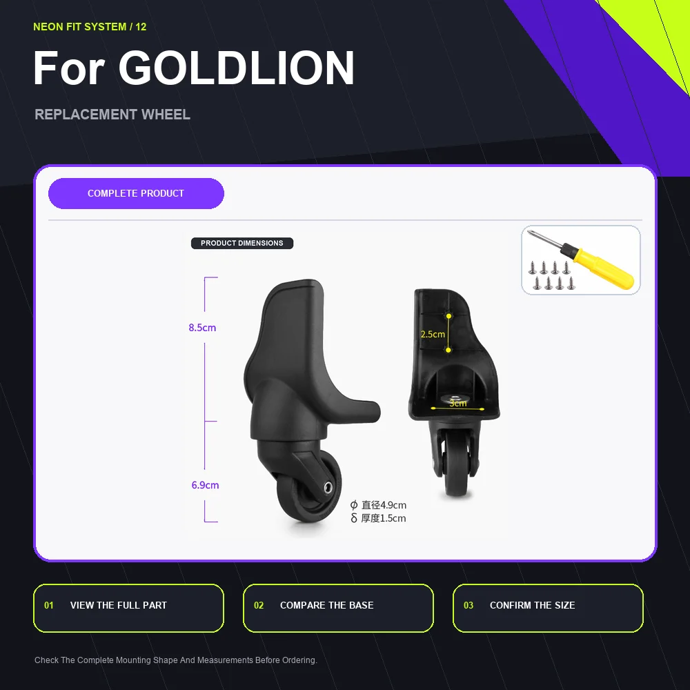 Wear Resistant Luggage Replacement Wheel For Goldlion For American Tourister Wear Resistant Suitcase Repair Accessory