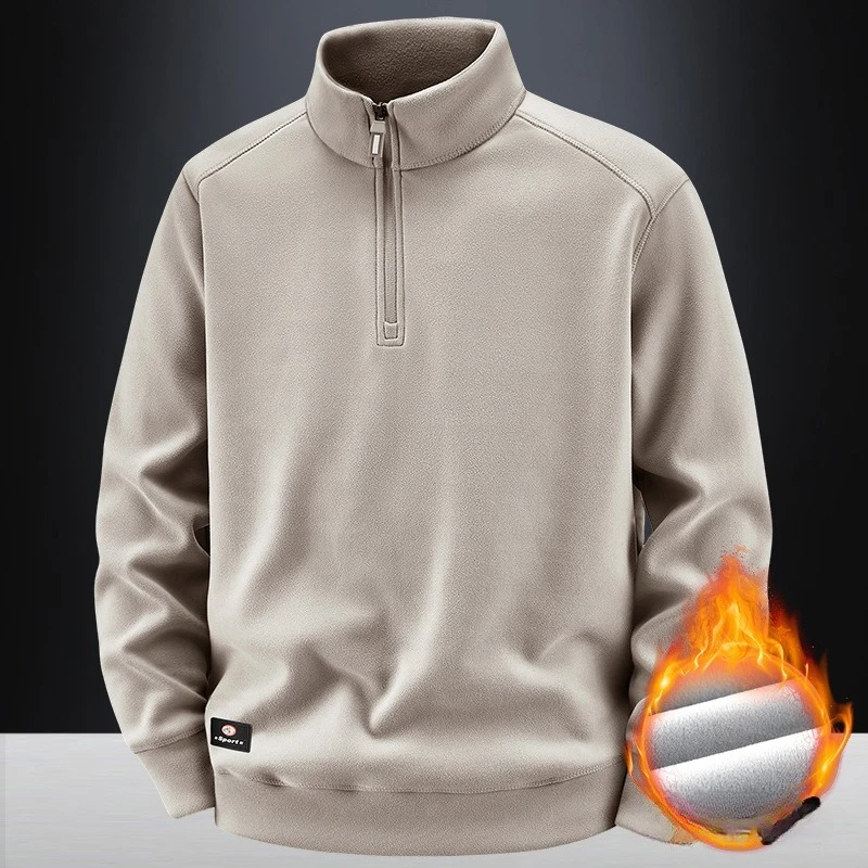 

Men's Winter Stand-up Collar Polo Shirt American Fashion Heavyweight Thickened Warm Casual Top for Men comfortable and stylish