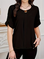 Women's plus size shirt summer chic elegant shirt casual women's fashionable shirt