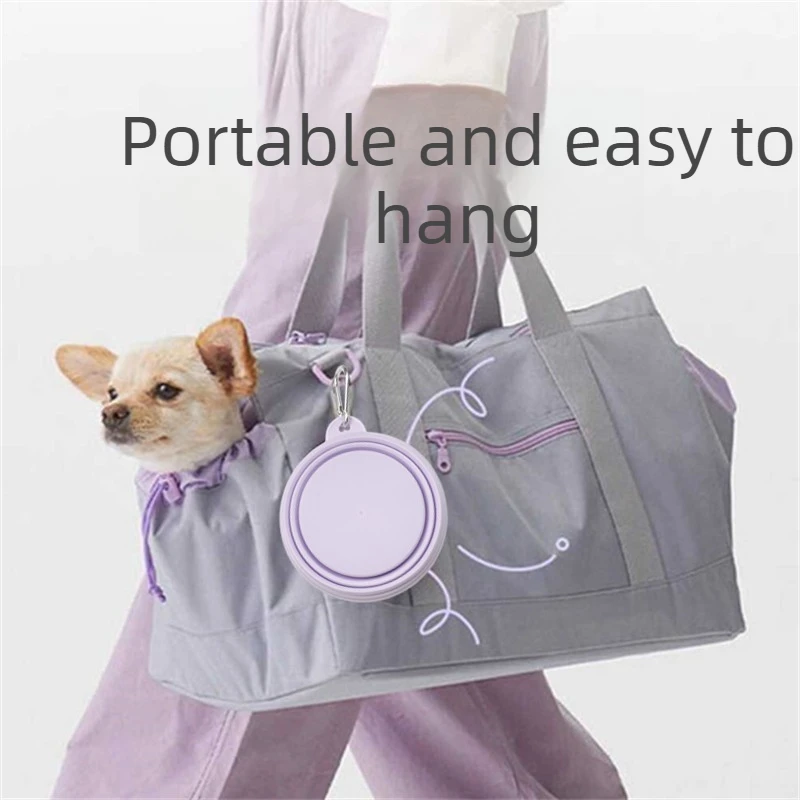 Portable Folding Silicone Pet Water Bowl Outdoor Travel Food Dish Lightweight Design for Puppy Kitten Feeding Drinking Gadget view 4