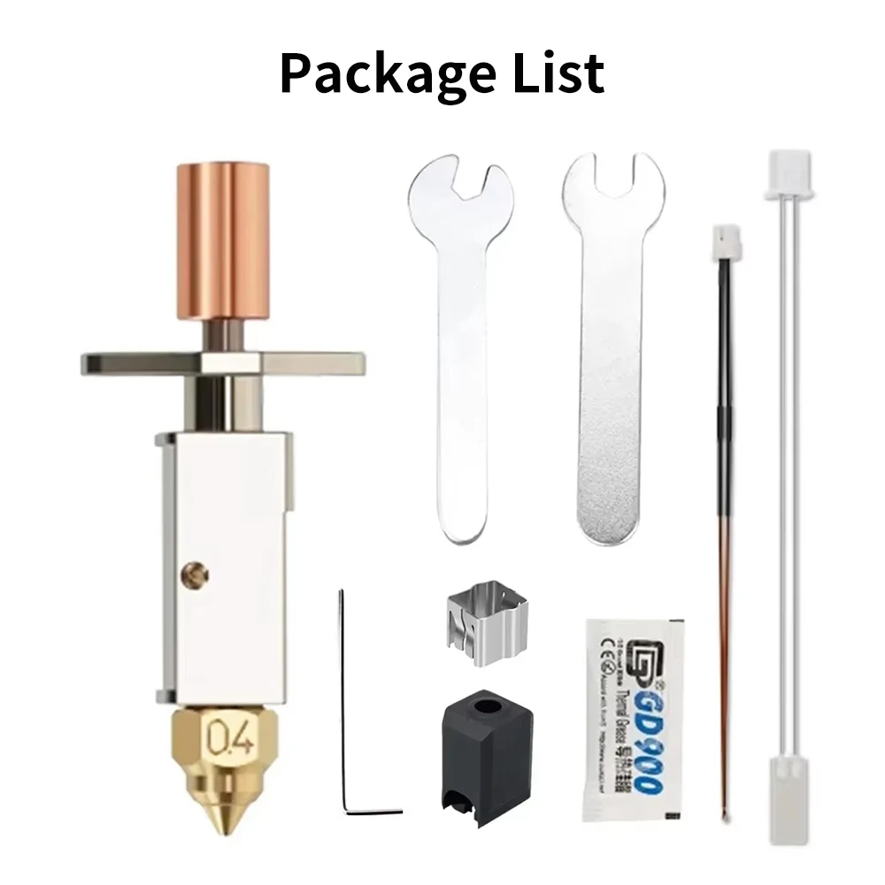 

Для Creality K1 K1Max CR-M4 Модернизированный комплект Hotend Комплект керамического нагревательного блока до 550 ℃ Комплект экструдера, медная насадка для K1