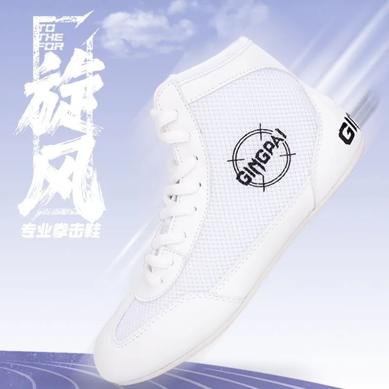 Professional Wrestling Shoes for Men Women Boxing Shoes Couples White Pink Fighting Boots Boys Breathable Training Shoes Unisex