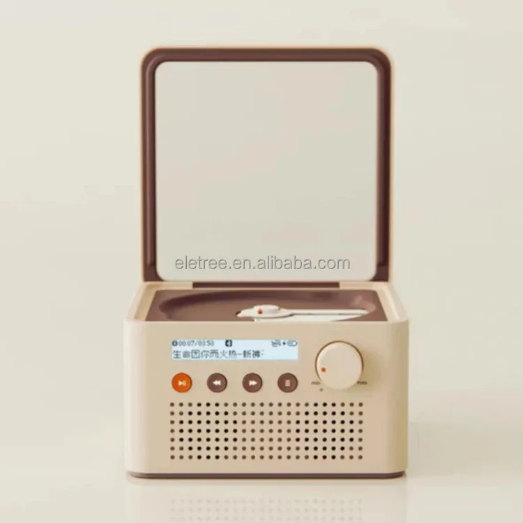 R200 Retro Design Small Pixel Screen Audio Song Wireless Bt Speaker Music Record Cd Player