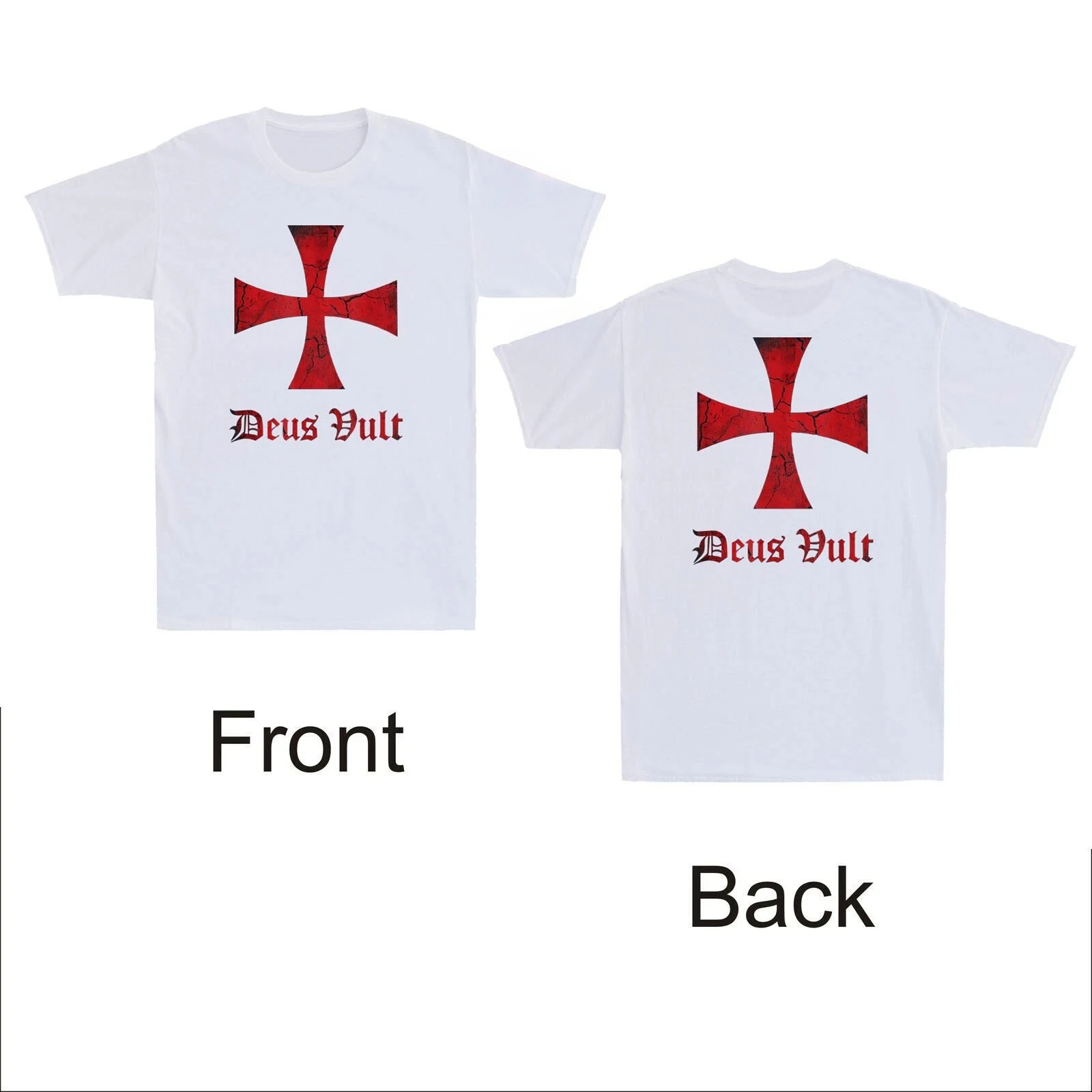 جديد Deus Vult Knights Templar الصليب الصليبي الأمامي والخلفي طباعة خمر الرجال المحملة الراقية الفاخرة لكل من الرجال والنساء أفضل Y2k #1