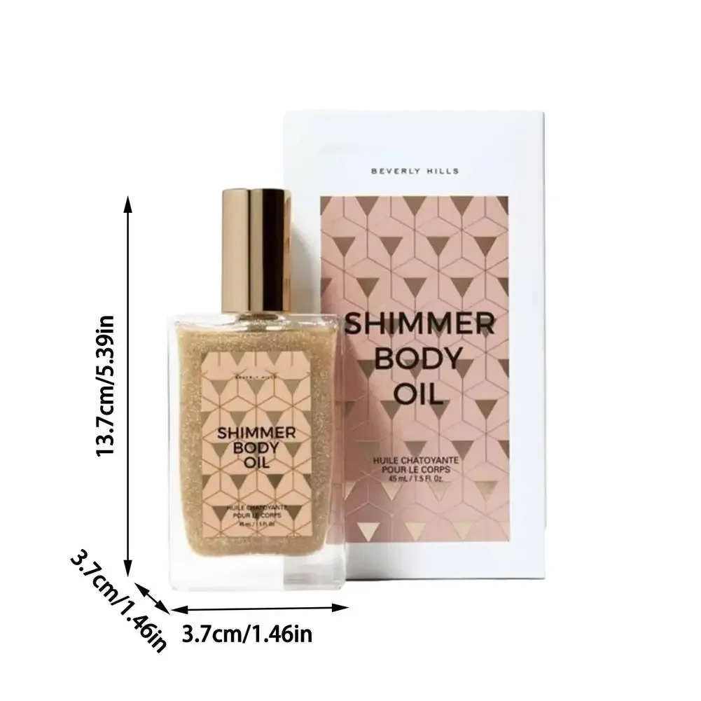 50ML Liquid High Gloss Body Oil Face Body Waterproof Shimmer Body Leg Clavicle Diamond Highlighter Makeup