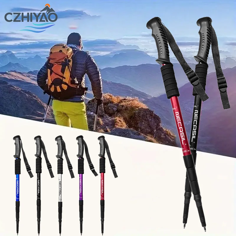 

CZHIYAO 1 PC Adjustable Aluminum Alloy Hiking Stick Multifunctional Folding Outdoor Hiking Equipment Mountain Hiking Adventure