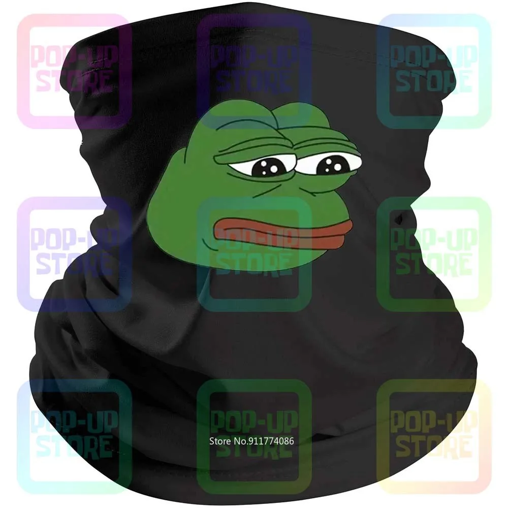 

Pepe The Frog Rare Sad Meme White 2018 New Arrival Men'S Black Bandana Balaclava Scarf Neck Gaiter Mouth Cover