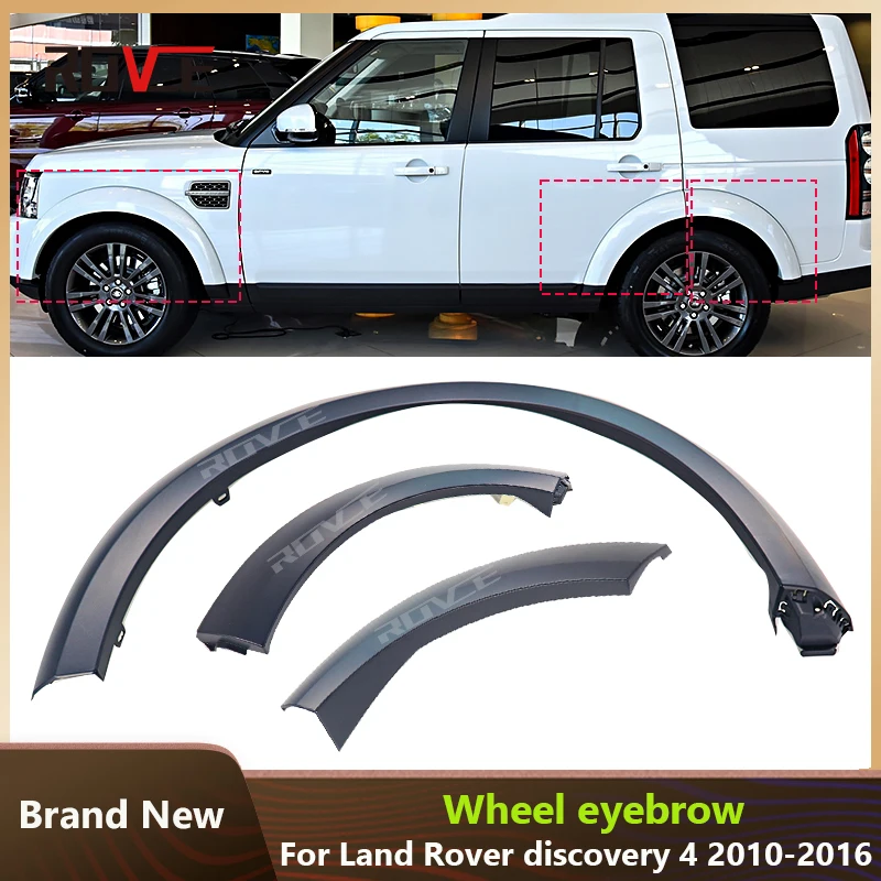 ROVCE Fender Wheel Eyebrow Trim Strip Leaf Plate For Land Rover Discovery 4 2010-2016 Auto Fenders Accessories