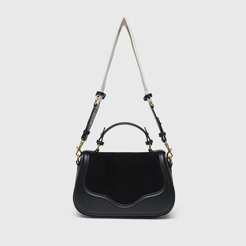 

2026 New Fashion Design Commuting Flip Handbag Casual Women's PU Leather Magnetic Buckle Textured Crossbody Shoulder Saddle Bag