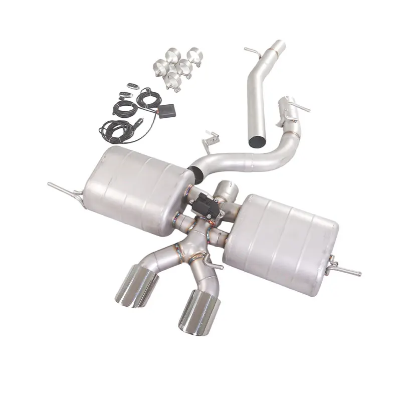 

GFC Catless Downpipe + Catback Exhaust Dual Muffler Single Valve Center Dual Exit Fit for VW Golf 6R 2.0T R20 MK6