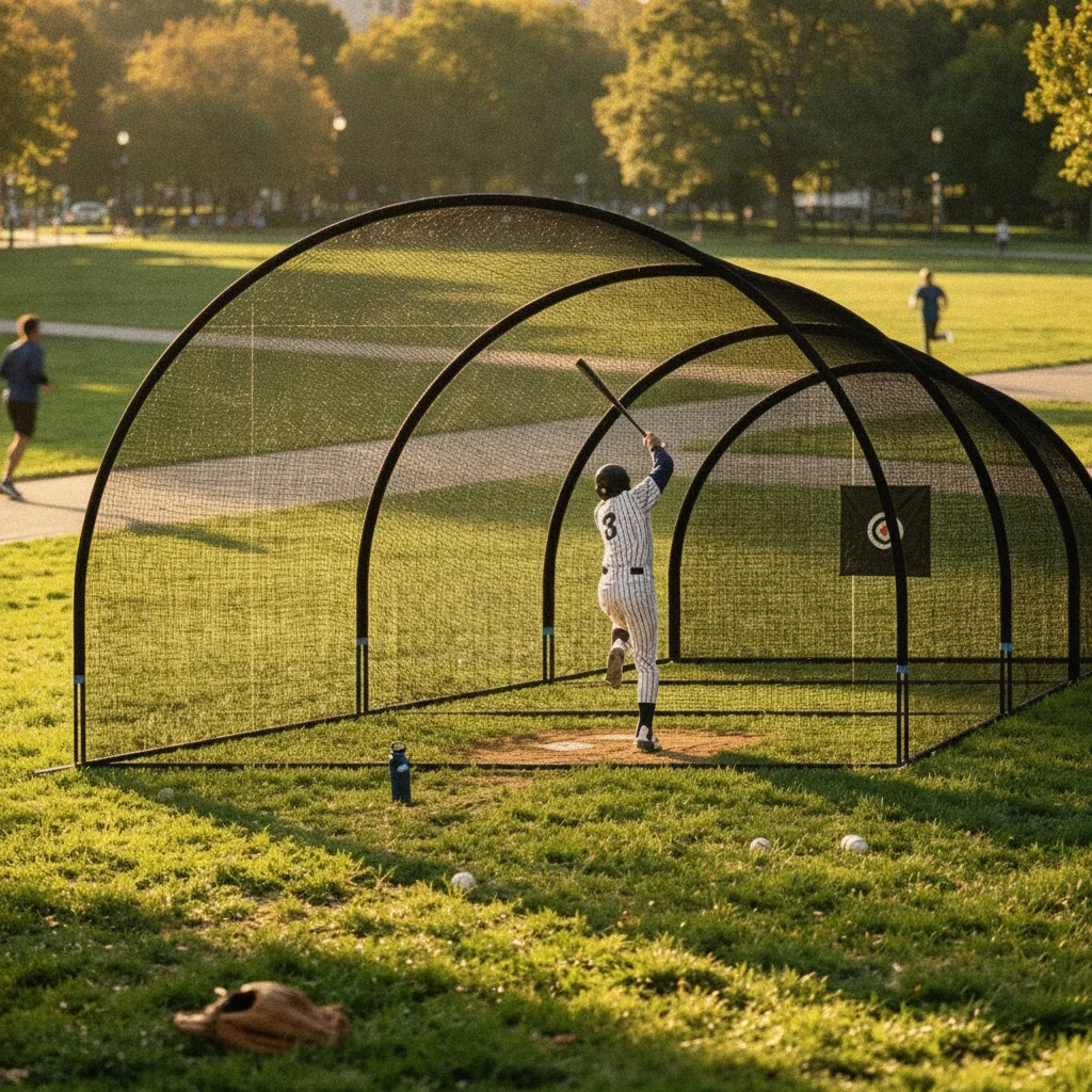 Baseball Batting Cage Portable Baseball Batting Cage with Frame Enclosed Stable for Coaches, Backyard, Training Camp