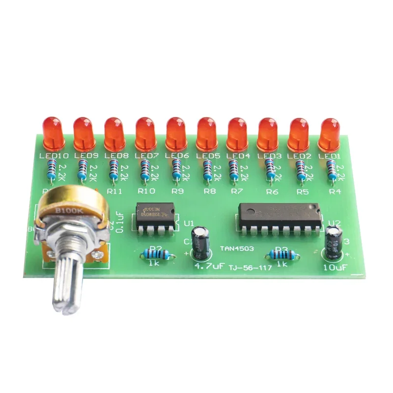 Ten-way NE555 + CD4017 Running Water Lights DIY Kit Electronic Circuit Welding Practice Loose Parts