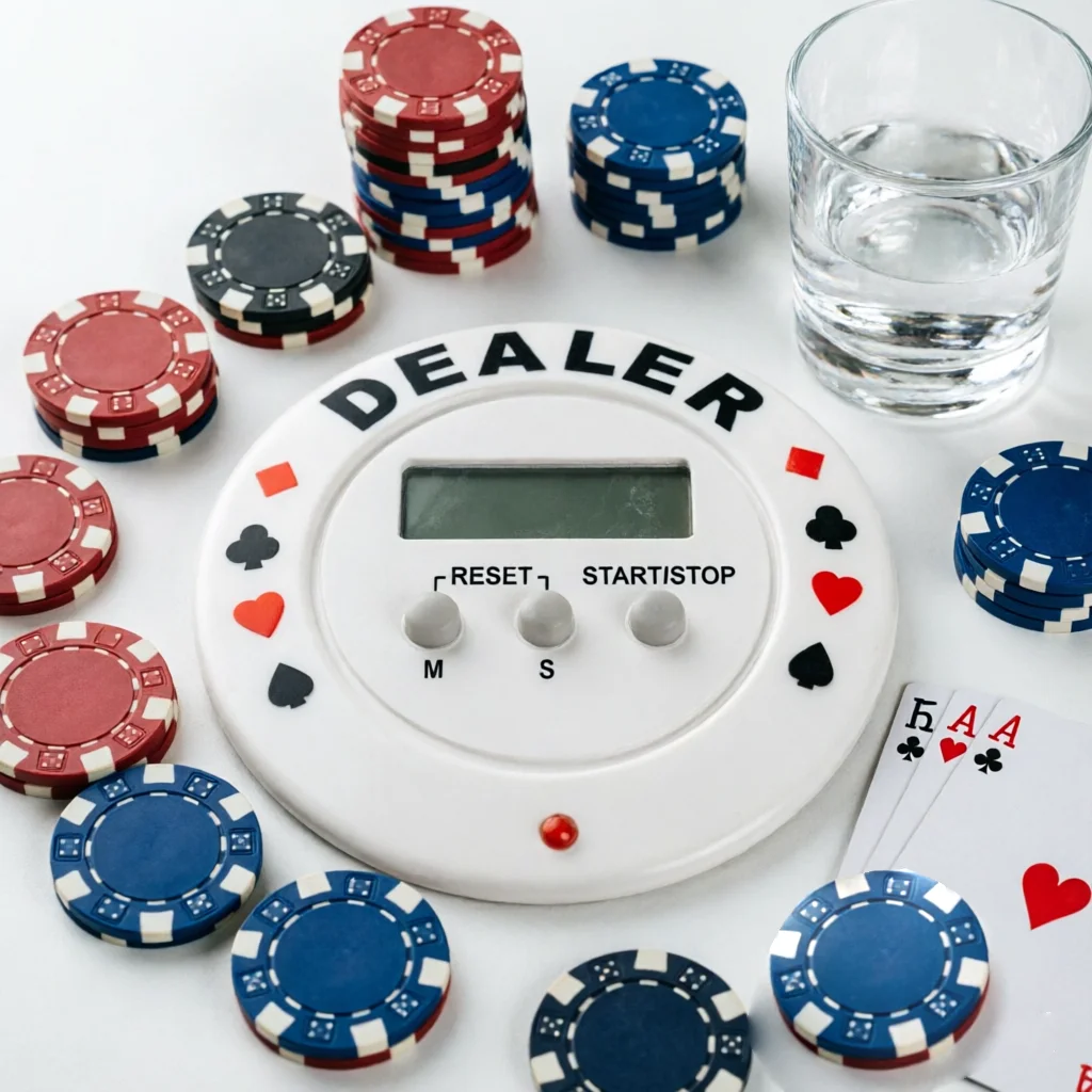 Texas Poker Timer Digital Dealer Exquisite Round and Square Shape White Plastic Poker Tournament 100 Minute Countdown Timer