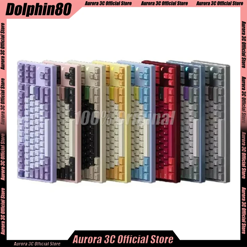 Dolphin80 Mechanical Keyboard Kit 3mode Aluminum Wireless Bluetooth Kit Dolphin 80 Keyboard Custom Gasket Hot Swap Keyboard Kits