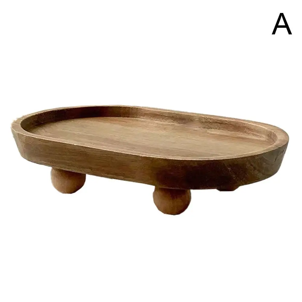 Mini Wood Pedestal Stand Stylish Tabletop Organizer & Decorative Riser For Counters, Shelves, Or Display Desserts, Candles V7T8