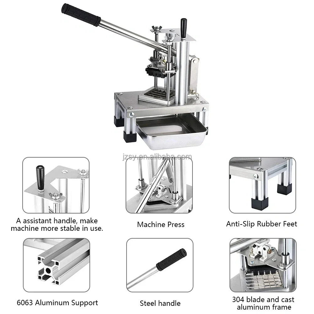 Stainless Steel Potato Slicer Cutter French Fries Cutting Machine Hand Pressed Potatoes Chips Strip Chopper Maker Kitchen Gadget