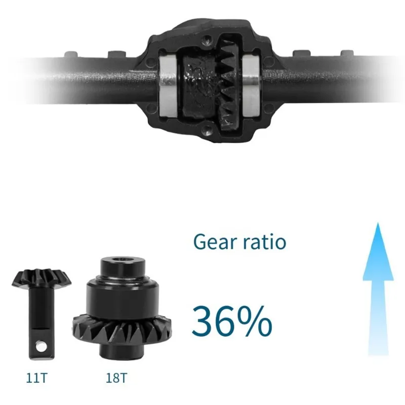 【MUST-HAVE LIST】 Front & Rear Metal Differential Ring Pinion Gear Set 11T-18T for -32 1/32 RC Crawler Steel Axle Gears