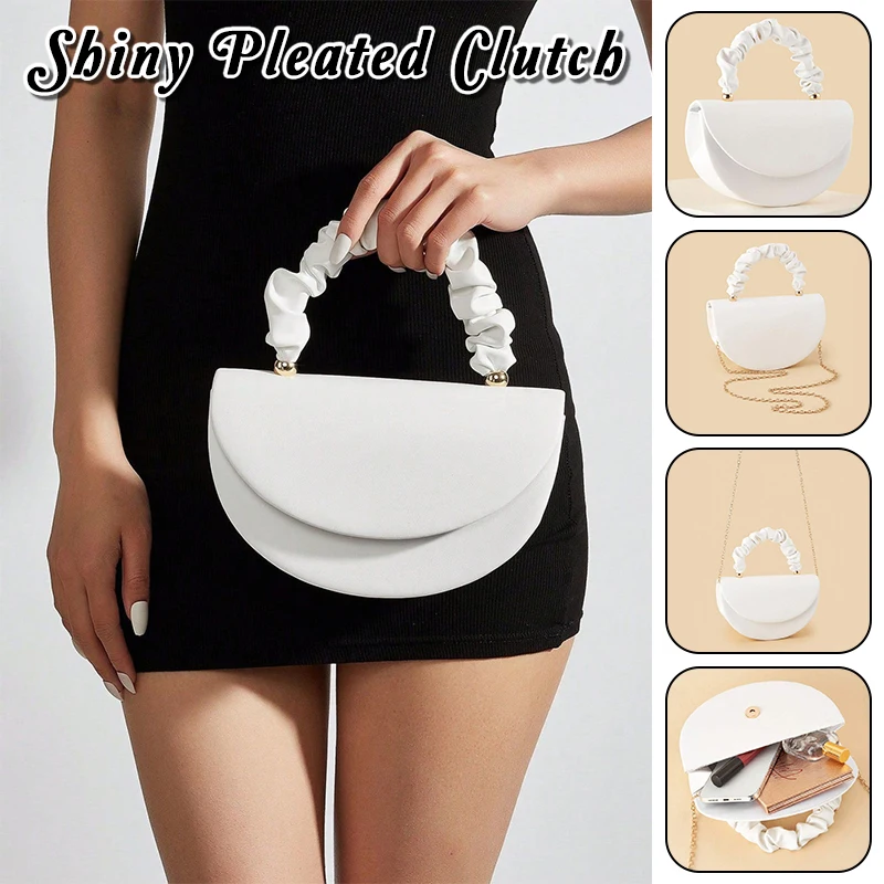 

Beautiful Value Pleated Light Luxury Wrist Arc Women Handbag Evening Bags Are Suitable For Attending Banquets And Parties