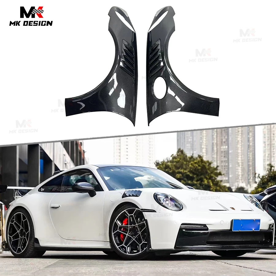 

Расширители передних крыльев из углеродного волокна для Porsche 911 992 2021-2024, боковые крылья, накладки на вентиляционное отверстие, автомобильные аксессуары