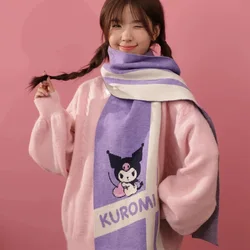 Sanrio Series Kuromi Melody Pudding sciarpa per cani donna inverno Premium Feeling Warm Cute sciarpa lavorata a maglia di lana scialle