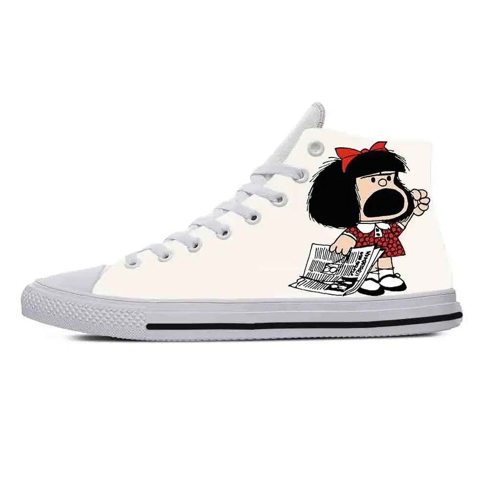 

Hot Mafalda Anime Cartoon Comic Manga Cute Funny Casual Cloth Shoes High Top Comfortable Breathable 3D Print Men Women Sneakers