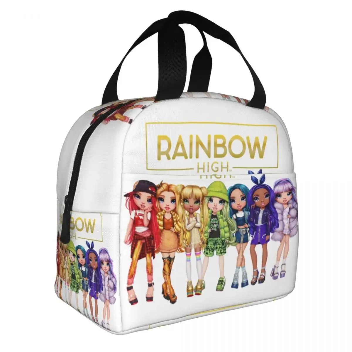 Custom Anime Cartoon Tv Rainbow High Lunch Bag Women Thermal Cooler Insulated Lunch Box for Children School lunchbag