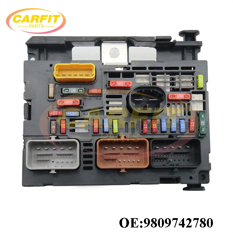 New OEM 9809742780 9664705980 9675877980 Fuse Box Assembly BSM R02=R19 For Peugeot 3008 407 Citroen C5 C4 PICCASO Auto Parts