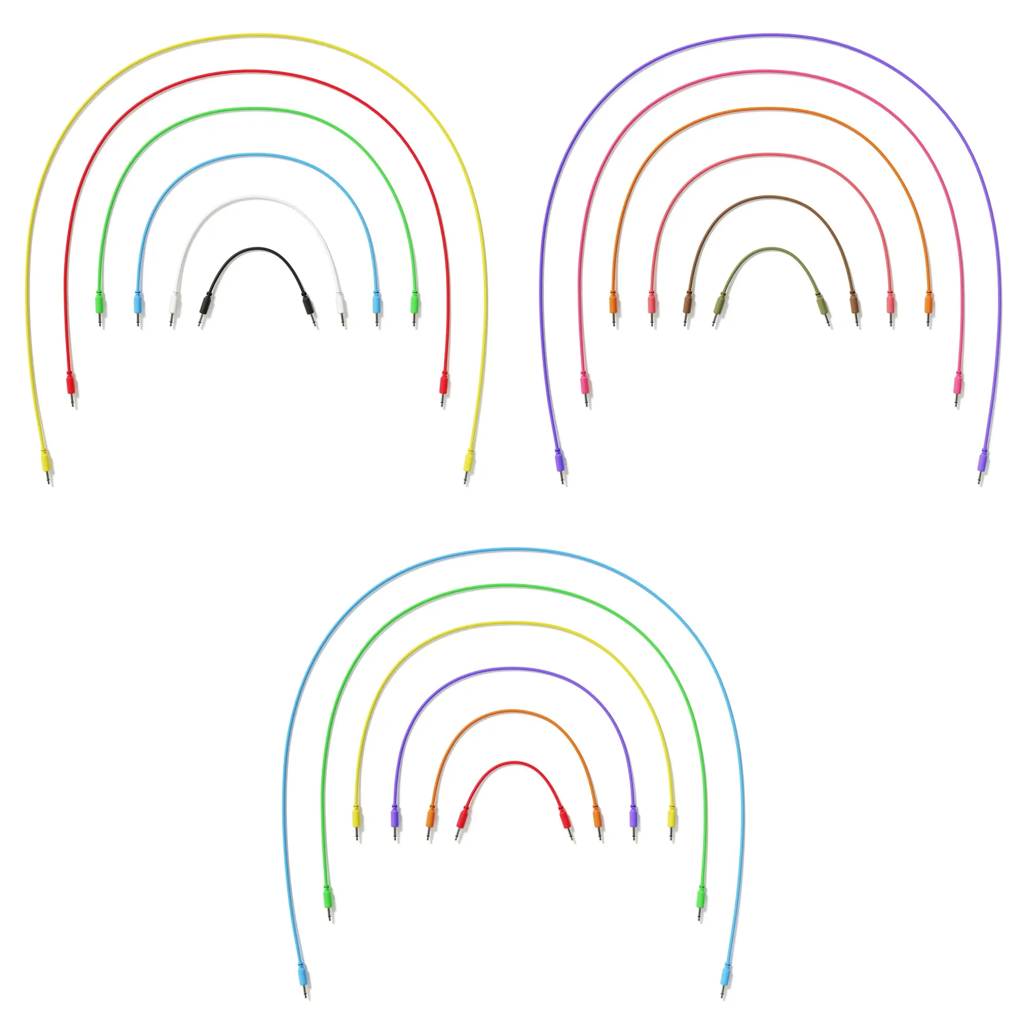 ExcelValley - 6-Pack - Cavi Modulari Patch Mono TS 3.5mm 1/8 pollice Eurorack Sintetizzatore