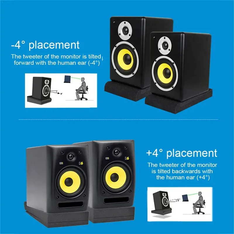 Studio Monitor Isolation Desktop Speaker Acoustic Foam Pads High-density Sponge Blocks Sound Cotton Speaker Accessories 1 Set