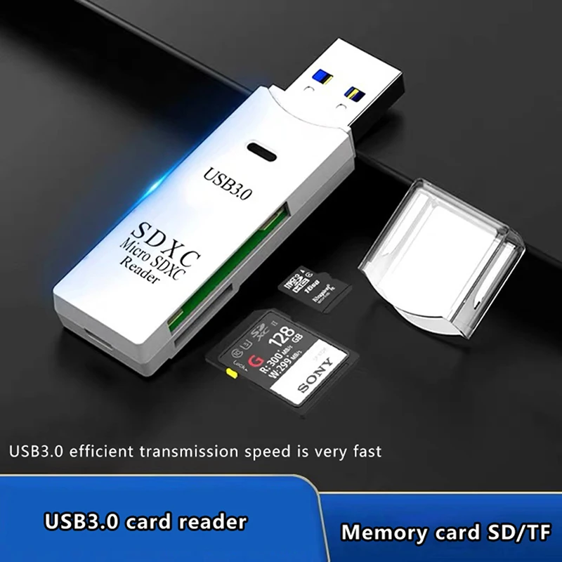 USB 3.0 Micro SD Thẻ Nhớ TF Card Reader 2 Trong 1 Đầu Đọc Thẻ Thẻ Đa Năng Tốc Độ Cao Nhà Văn Adapter đèn Led Laptop Phụ Kiện