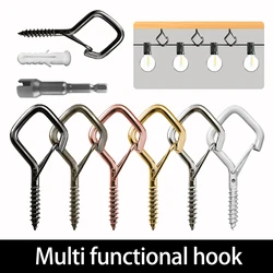 5-60Pcs Square Snap Safety Hooks Multiple Color Hook Sturdy Anti-Drop Hanging For Fixing String Lights Hanging Potted Plants
