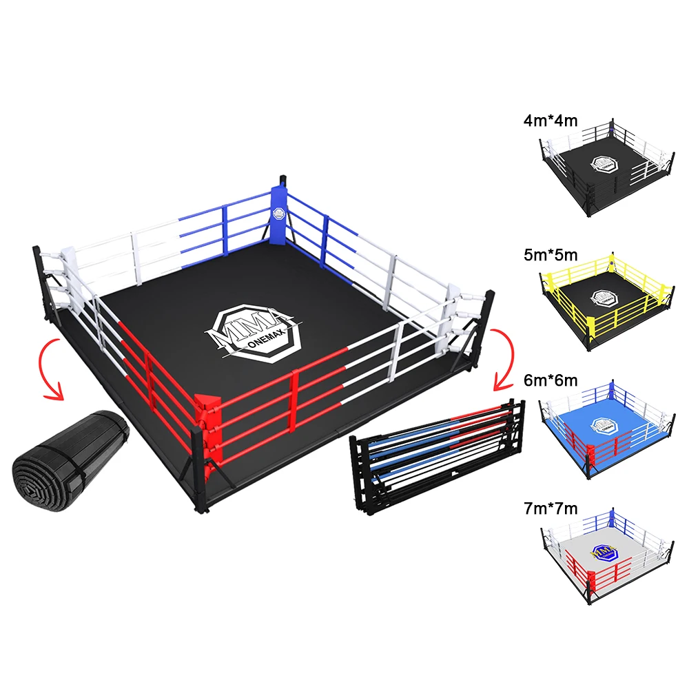 4x4m Foldable Boxing Ring, 1-Minute Quick Assembly & Fold, Portable Design, Perfect for Gym & Home Use!