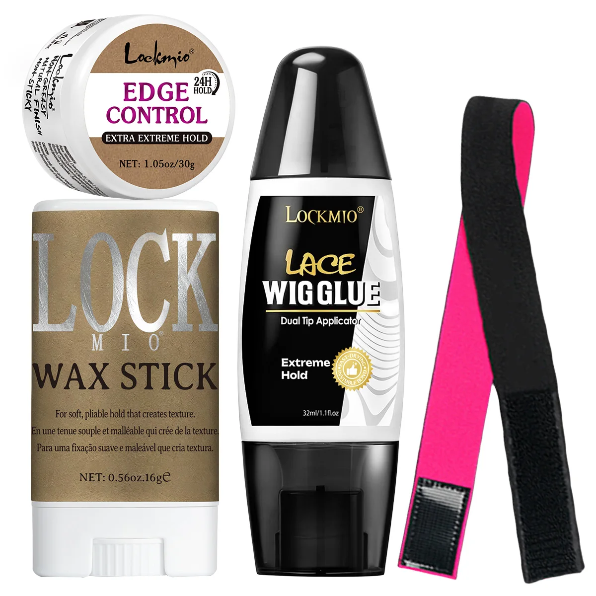 Hair Styling Stick Long-Lasting Styling Wax Edge Control Gel for Taming Flyaways，Quick-Drying Dual-Ended Applicator Wig Adhesive