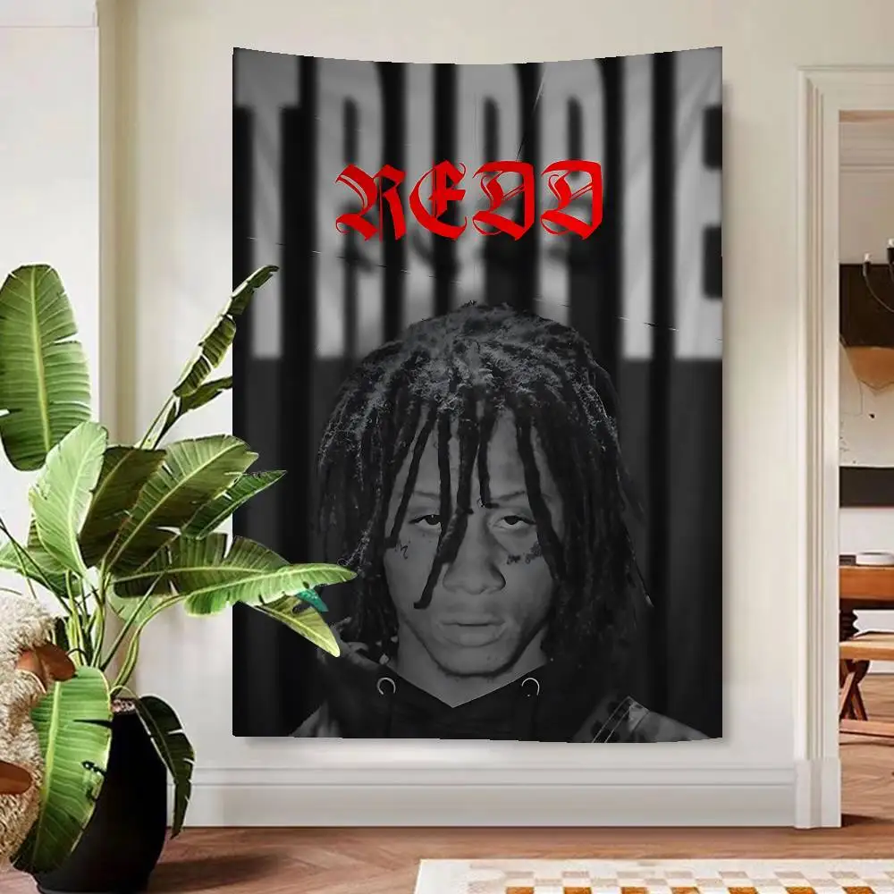 Tapiz de Pared Grande con Estampado de Trippie Rapper Singer Redd, Arte de Ciencia Ficción, Decoración para el Hogar, Manta Decorativa