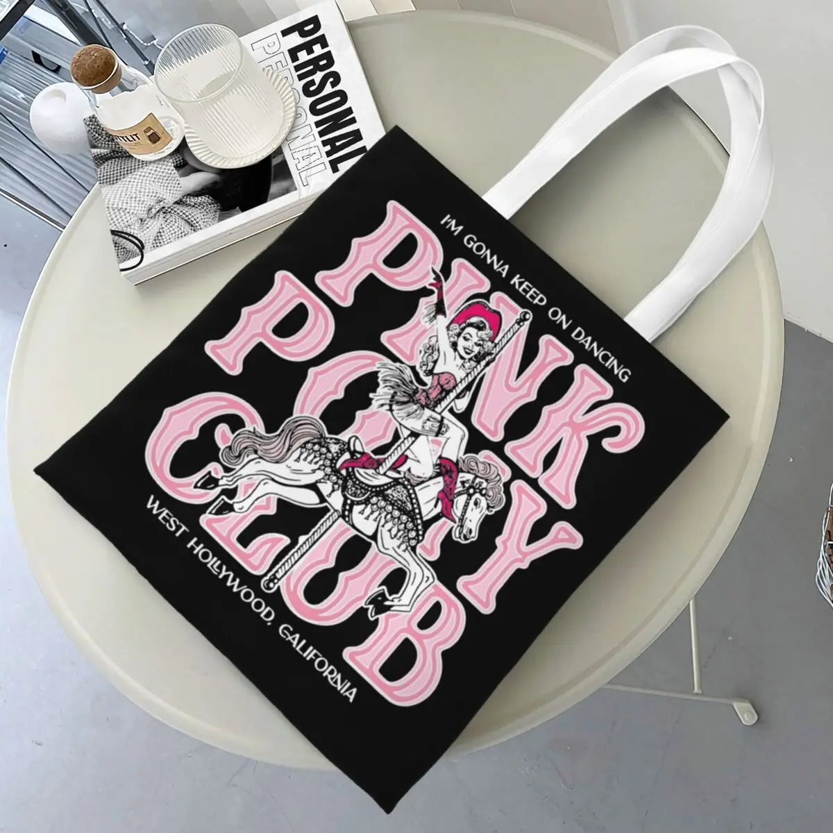 Pink Pony Club Chappell Roan Merch Canvas Tote Bag for Women Aesthetic Casual Bags Handbang