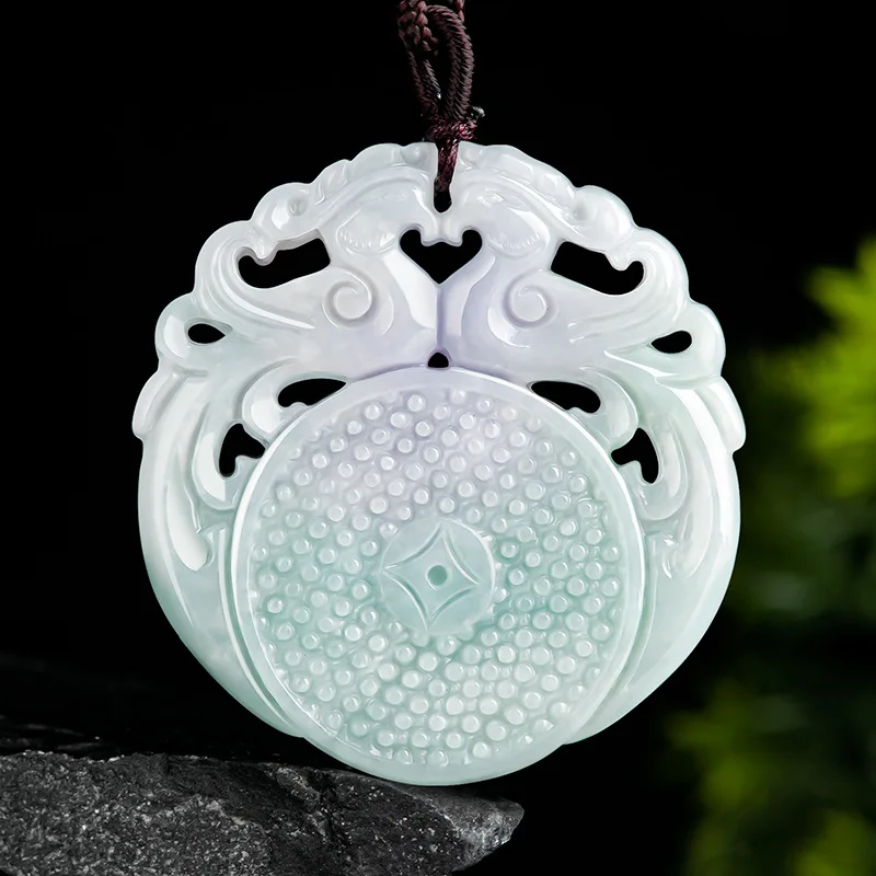 

Natural Jade Green Hollow Pendant Charm Jewelry Fashion Accessories for Men Women