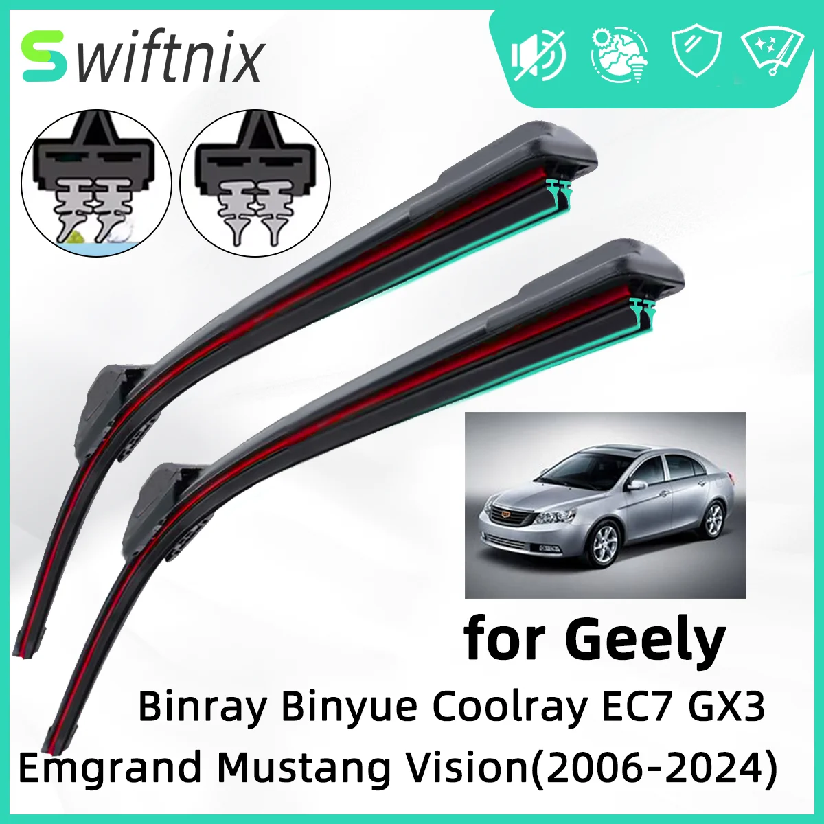 

Double Rubber Car Wiper for Ford Geely Binray Emgrand Coolray SX11 GX3 Front Wiper Blades Brushes CutterAccessories Windscreen