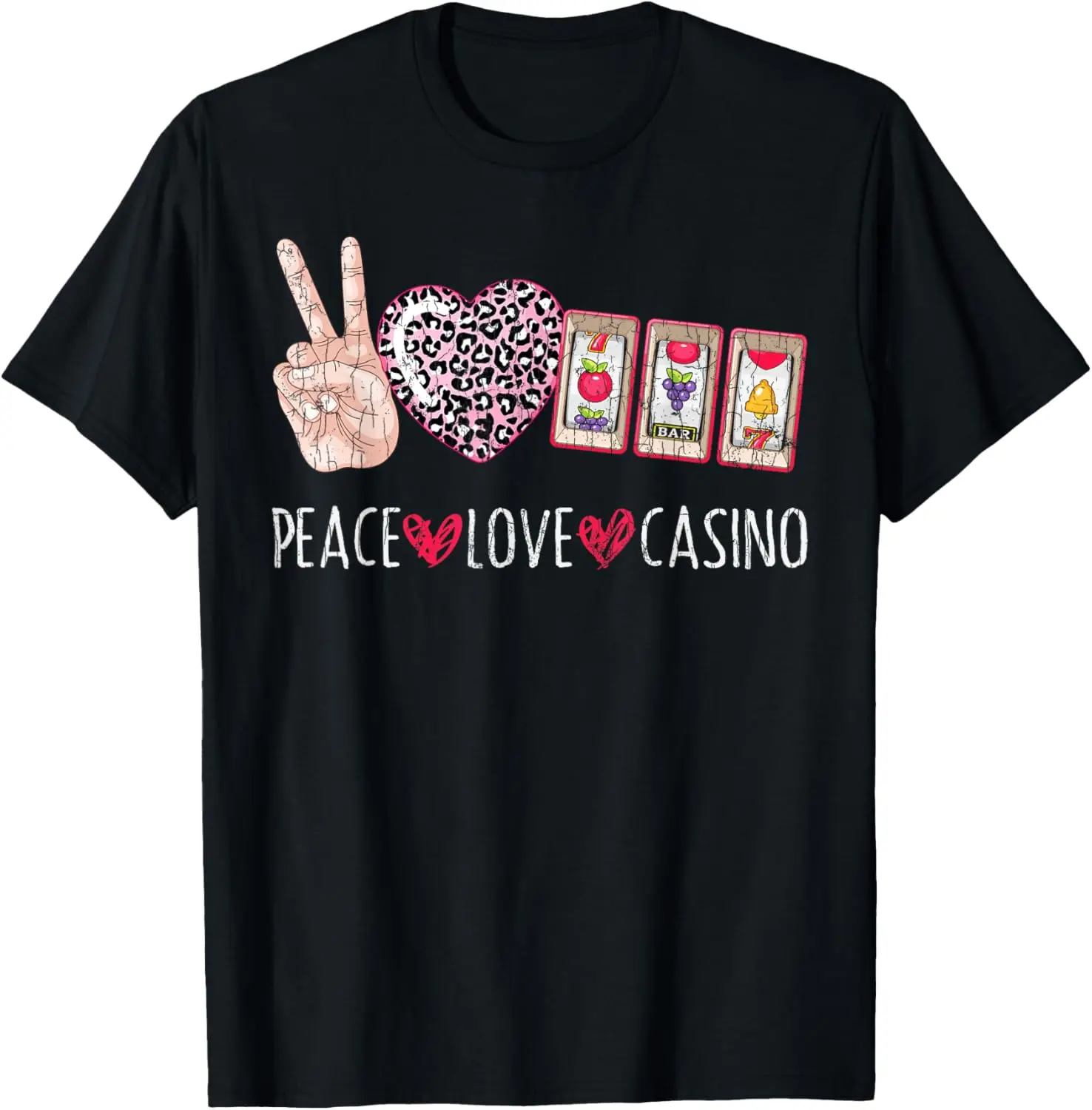

Футболка с рисунком Peace Love Casino Funny Gambling Gambler