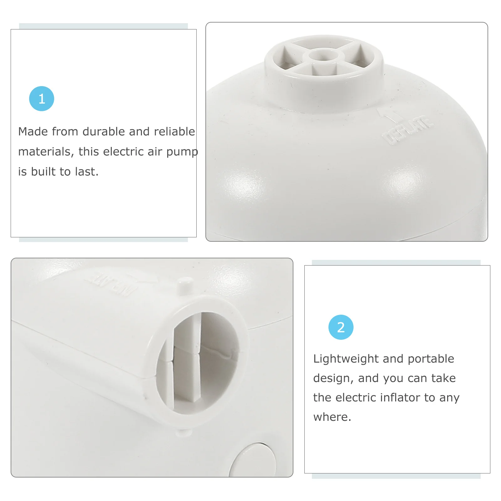 

1 set Electric Air Pump For Inflatable Fast Inflation High Airflow Portable Lightweight Multi-Purpose Vacuum Pump For Storage