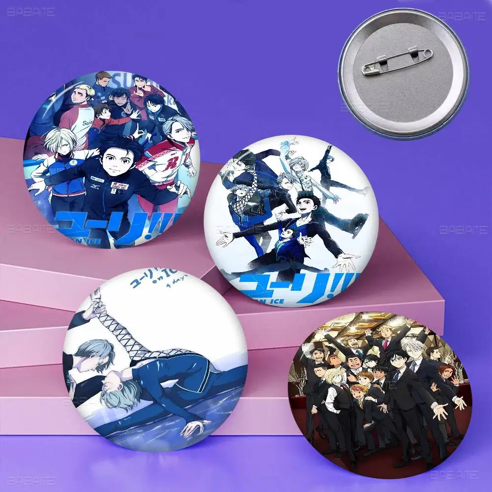 

Yuri on ICE Badges Creative Tinplate Soft Button Pins Animal Icon Brooch Lapel Backpack Badge Accessories Pin