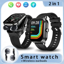 Wireless Bluetooth Earphones Smart Watch Connected To Mobile Fitness And Sports Bluetooth Calling Smartwatch MaleFemale 2-in-1