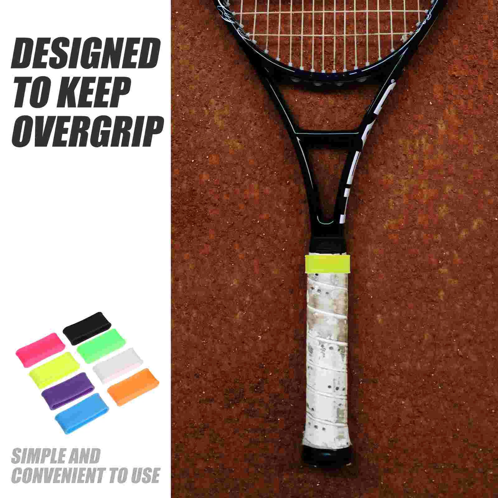 8-delige benodigdheden Racket Antislipring Tennisrackets Silicagel Professionele racktegrepen