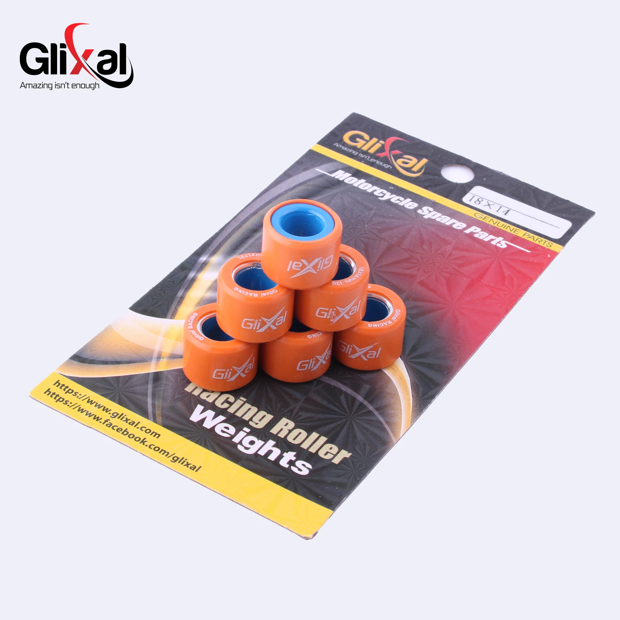 Glixal 18x14mm Wysokowydajne Rolki Wariatora Wyścigowego do Skuterów, Motorowerów i ATV Kymco Lexmoto Peugeot SYM GY6 125 150cc