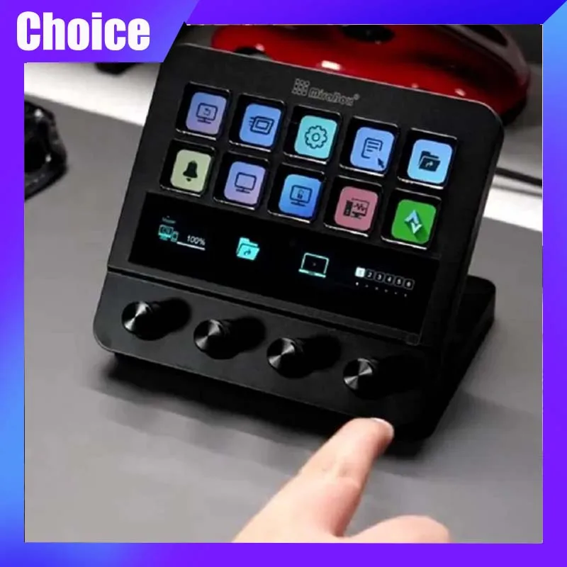 

Mirabox N4 Stream Deck Visual Macro Keyboard Adjustable Stand 10keys Touch Strip Quad-Dial Interface Dual USB-C & USB-A Gift