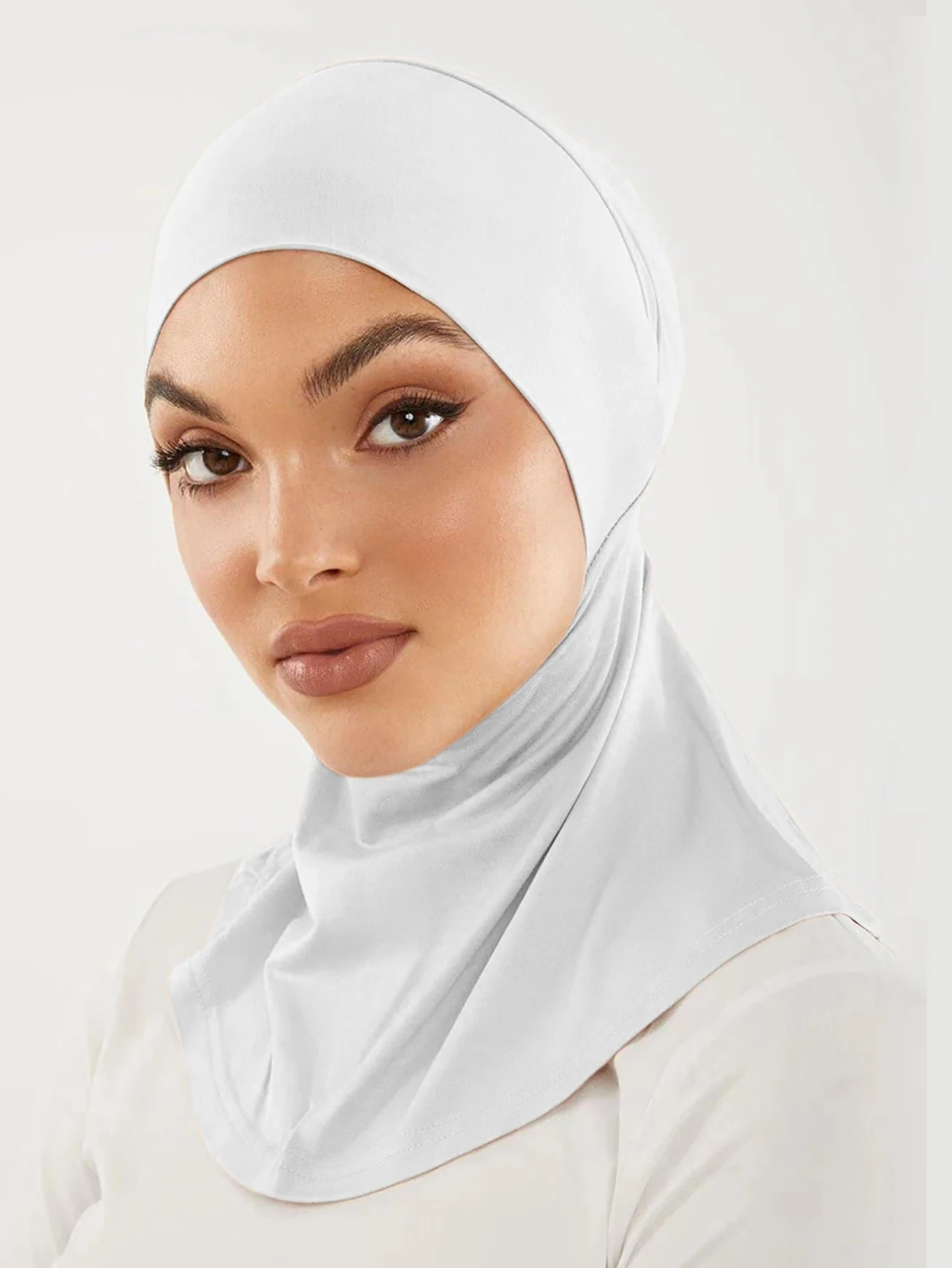 Solid Color Women Muslim Hijab Caps Wrap Head Soft Elastic Ladies Turban Bonnet Islamic Clothing Accessories