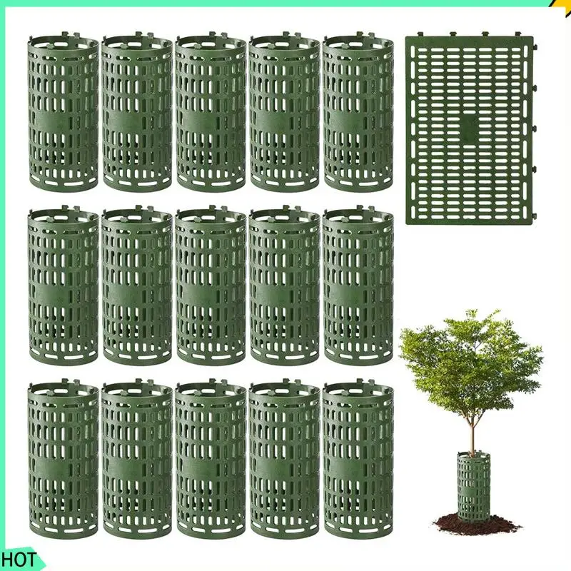 AWAH 10 Pack Tree Trunk Protector, Plant Guard Protectors With Zip Ties, Garden Protection Tree Wraps Cages For Damaged Bark, Du